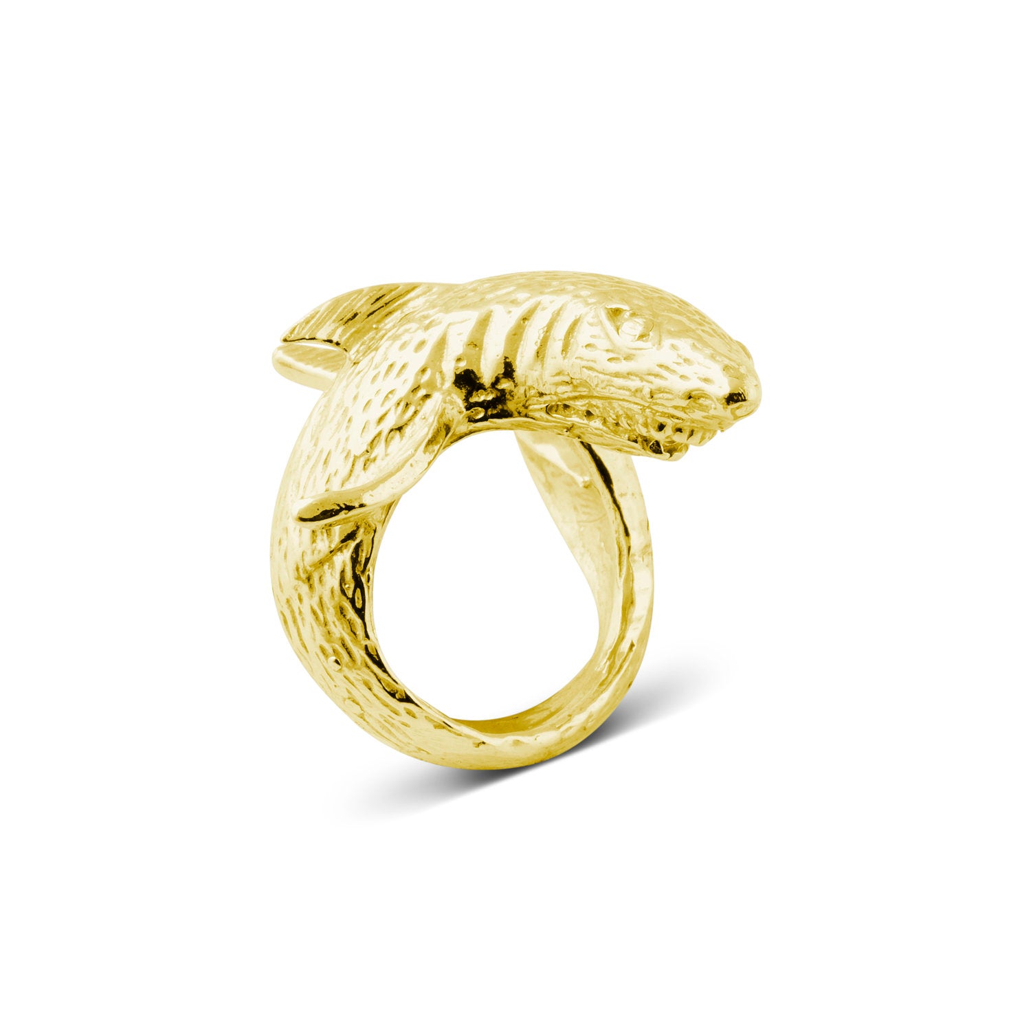 Real 14k Gold Over 925 store Silver Shark Ring